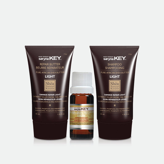 SK DAMAGE LIGHT TRAVEL PACK 40ML SHAMPOO, 40ML BUTTER & 10ML OIL